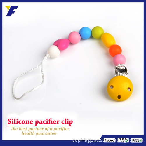 Hot Selling Silicone Materical Baby Pacifier Clips Chain for Kids